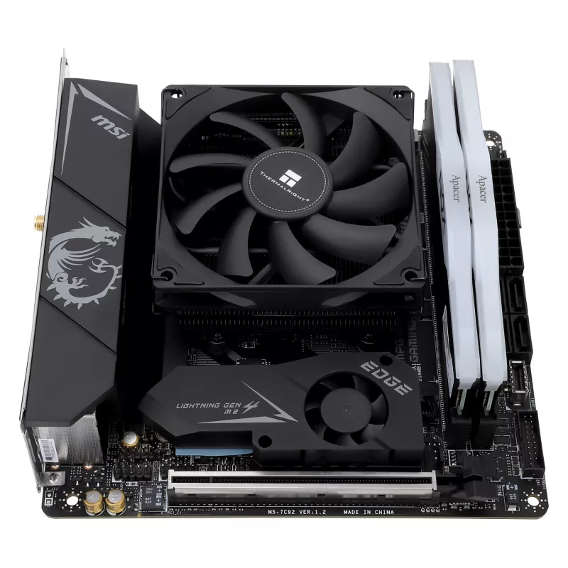 Thermalright AXP90-X36 Black ITX cooler a ar para CPU, 92 mm, Intel LGA115x/1200/1700 e AMD AM4
