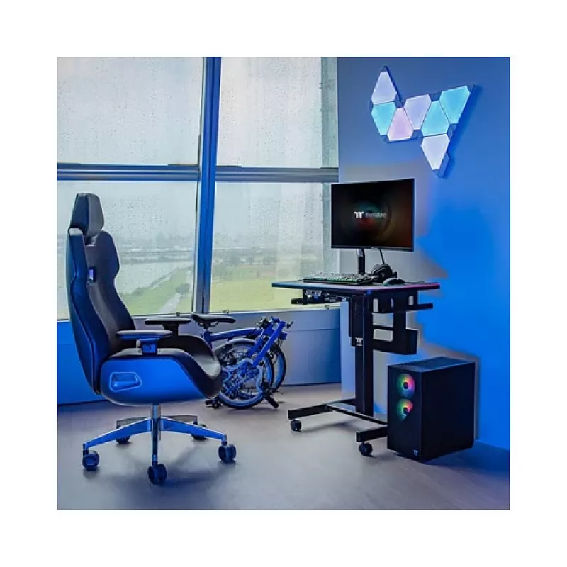 Secretária gaming elétrica Thermaltake CycleDesk 100 GGD, tampo em MDF, 800x500 mm, preta