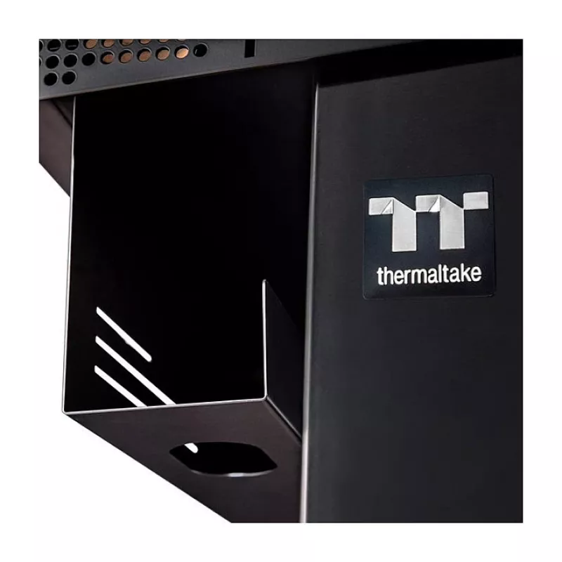 Thermaltake Level 20 Battle Station secretária gaming – estrutura em aço em Z, tampo em MDF com fibra de carbono, capacidade 100kg, preto
