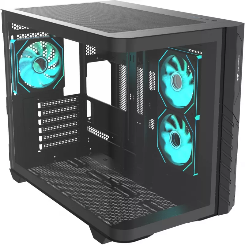 Thermaltake Vision 330 CR ARGB SE Edition caixa mid tower, preto, 3x painéis de vidro temperado, 3x ventoinhas CT140 ARGB