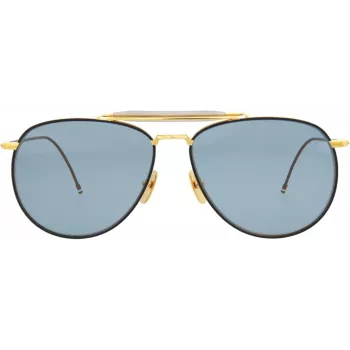 Óculos de sol unissexo aviador Thom Browne TB015LTDNVY62 navy 62mm