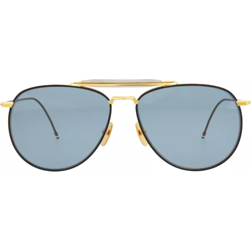Óculos de sol unissexo aviador Thom Browne TB015LTDNVY62 navy 62mm
