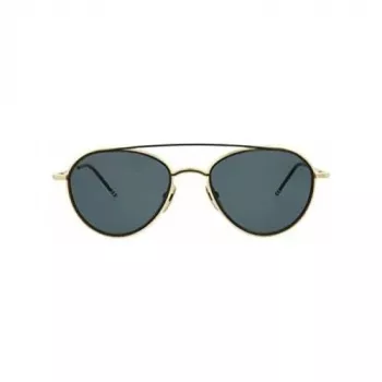 Óculos de sol unissexo aviador Thom Browne TB109ATGLDBLK armação de titânio lentes verde-escuras 53/20/141 mm