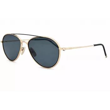 Óculos de sol unissexo aviador Thom Browne TB109ATGLDBLK armação de titânio lentes verde-escuras 53/20/141 mm