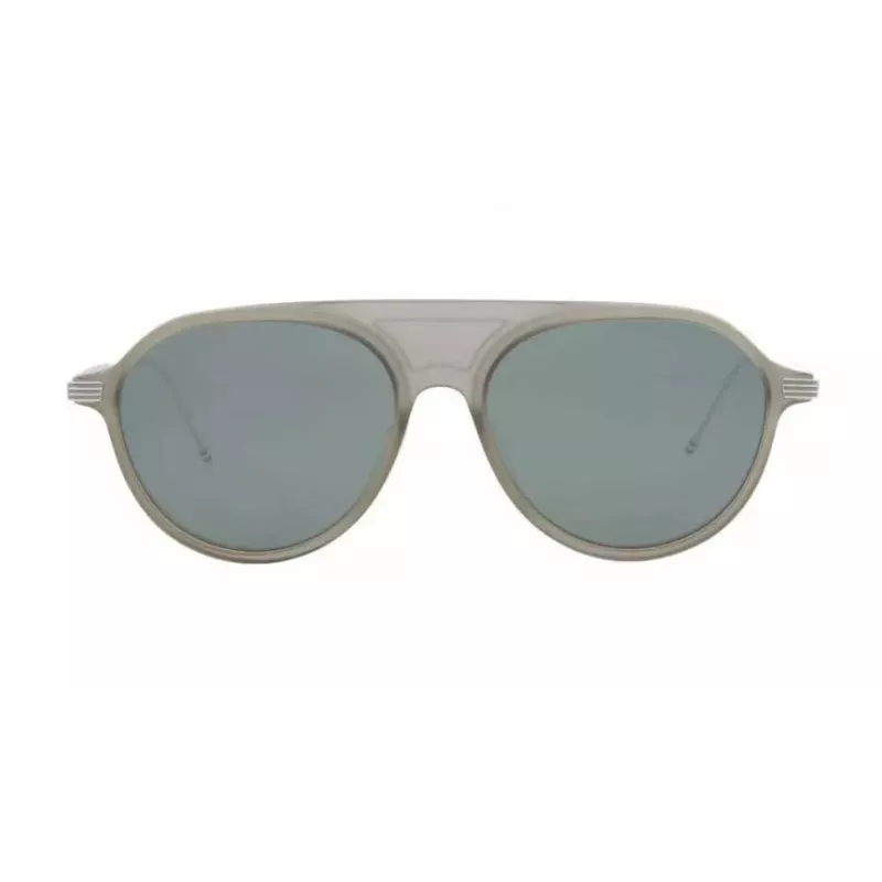 Óculos de sol unissexo Thom Browne TB809BGRYSLV5 - armação cinzenta, lentes espelhadas prateadas, 55/18/145 mm
