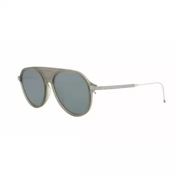 Óculos de sol unissexo Thom Browne TB809BGRYSLV5 - armação cinzenta, lentes espelhadas prateadas, 55/18/145 mm