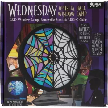 ThumbsUP! candeeiro de janela - Wednesday - Ophelia Hall - luz LED decorativa com silhuetas - a pilhas - preto
