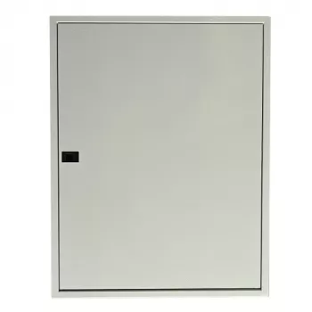 TIBOX AS424 Quadro de distribuição de superfície, 585x750x115 mm, 4 filas x 24 módulos, interior, porta transparente, branco/cinzento
