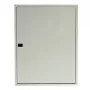 TIBOX AS424 Quadro de distribuição de superfície, 585x750x115 mm, 4 filas x 24 módulos, interior, porta transparente, branco/cinzento