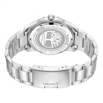 Relógio de homem Timberland analógico de quartzo TDWGG0030001 45mm caixa de aço inoxidável bracelete de pele castanha