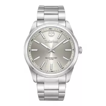 Relógio de homem Timberland analógico de quartzo TDWGG0030001 45mm caixa de aço inoxidável bracelete de pele castanha