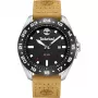 Timberland relógio de homem analógico de quartzo Henniker II 44mm caixa de aço inoxidável bracelete de pele castanha TDWGB0029401