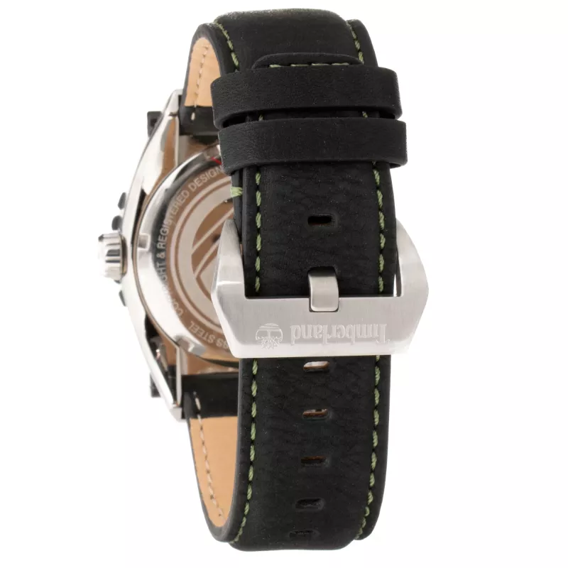 TIMBERLAND relógio de homem analógico de quartzo Henniker II 45mm caixa de aço inoxidável bracelete de pele castanha