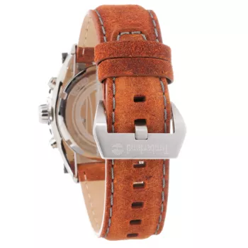 Relógio de homem Timberland TBL1331JS-02C 45 mm aço inoxidável quartzo analógico mostrador preto pulseira de pele castanha