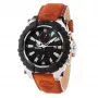 Relógio de homem Timberland TBL1331JS-02C 45 mm aço inoxidável quartzo analógico mostrador preto pulseira de pele castanha