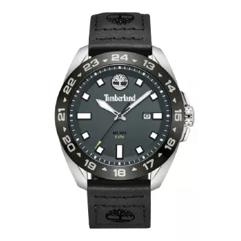 Relógio de homem TIMBERLAND TDWGB0029402 Henniker II 44mm bracelete de couro castanho mostrador preto quartzo