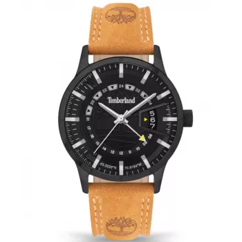 Relógio de homem Timberland TDWGB2201504 Henniker II 42 mm mostrador azul bracelete de pele castanha quartzo