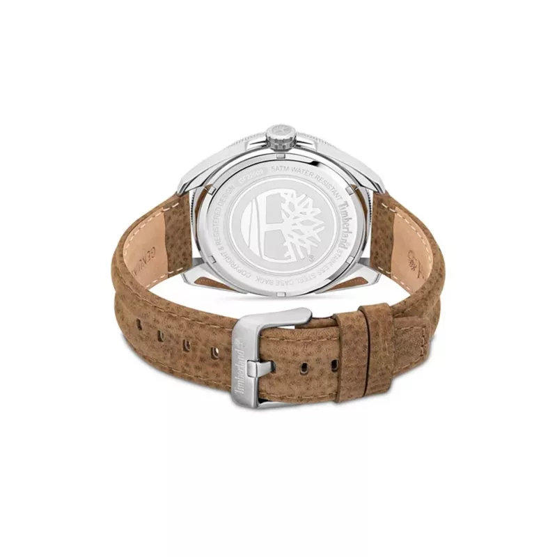 Timberland relógio de homem TDWGF2200903 45mm aço inoxidável pele castanha