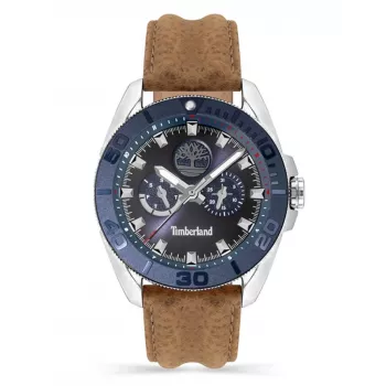 Timberland relógio de homem TDWGF2200903 45mm aço inoxidável pele castanha
