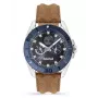 Timberland relógio de homem TDWGF2200903 45mm aço inoxidável pele castanha