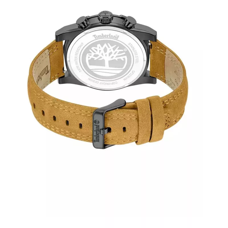 Timberland Relógio homem TDWGF2230406M 46 mm Aço inoxidável Mostrador azul Pulseira de pele castanha