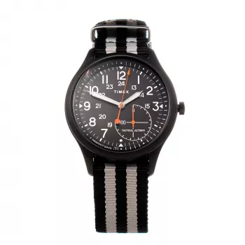 Relógio mecânico de corda manual de homem TIMEX Expedition North Field Post 41mm caixa de aço inoxidável mostrador preto bracelete de pele castanha TW2V10600LG
