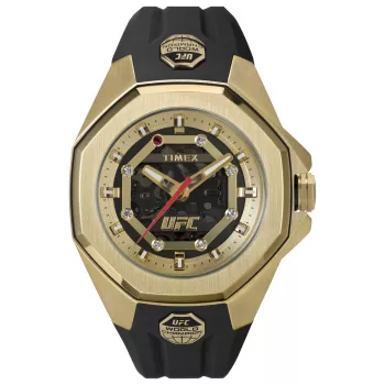 Relógio de campo de homem TIMEX TW2V86500 - caixa de aço inoxidável 45mm, pulseira de tecido verde, quartzo solar, resistência à água 100m