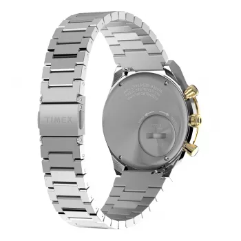 Relógio de quartzo de homem Timex TW2W64200 com bracelete de pele castanha e mostrador preto, 40mm