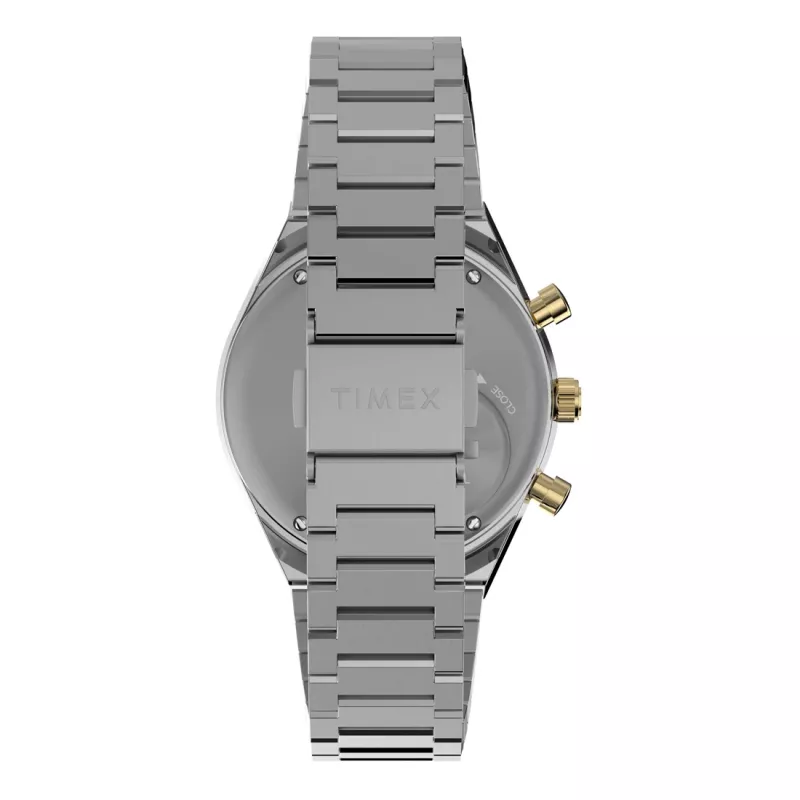 Relógio de quartzo de homem Timex TW2W64200 com bracelete de pele castanha e mostrador preto, 40mm