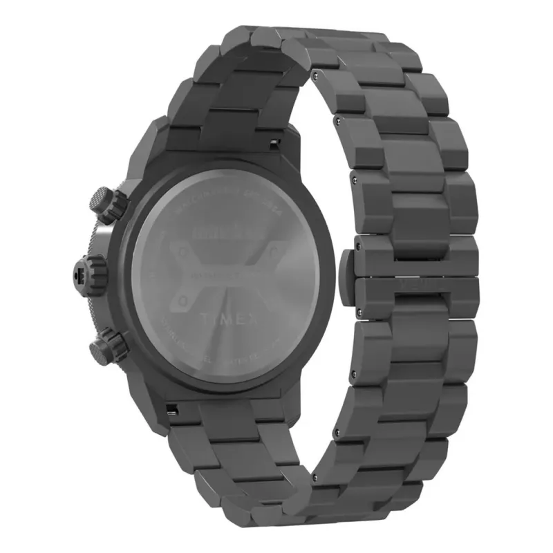 Relógio Timex de homem TW2Y02000 Expedition North Field Post Solar 44mm - mostrador preto e bracelete de tecido ecológico