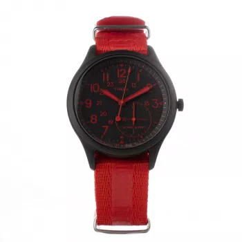 TIMEX Relógio de homem TW2V10900LG 41mm bracelete de pele verde mostrador preto