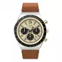 Timex TW2W64400 Relógio de pulso de campo para homem 42mm mostrador preto bracelete de pele castanha