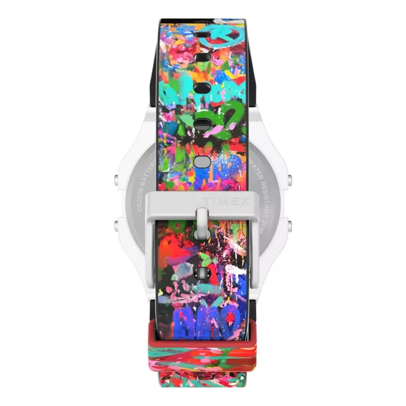 Relógio de quartzo unissexo Timex TW2Y46800 34mm prateado azul aço inoxidável