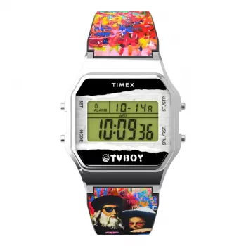 Relógio de quartzo unissexo Timex TW2Y46800 34mm prateado azul aço inoxidável