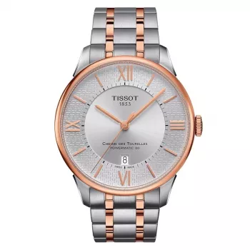 TISSOT T-Classic Chemin des Tourelles Relógio Automático Homem 42mm Aço Inoxidável com Rosé Gold PVD