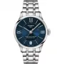 TISSOT T-Classic Chemin des Tourelles relógio de senhora automático 32mm mostrador azul em madrepérola índices de diamante bracelete de aço inoxidável