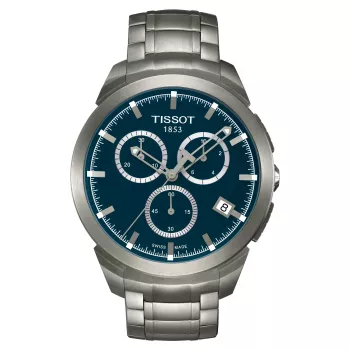 TISSOT T-Classic Couturier Relógio cronógrafo de quartzo suíço de homem 43mm mostrador azul aço inoxidável