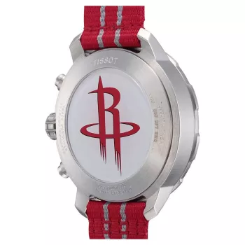 TISSOT T-Sport Chrono XL Classic Relógio de homem 42mm mostrador prateado bracelete de tecido azul cronógrafo de quartzo suíço T09541717037
