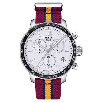 Relógio cronógrafo de homem TISSOT T-Sport Quickster 42mm Mostrador preto Bracelete NATO T0954171707