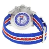 TISSOT T-Sport Quickster relógio cronógrafo de homem 42mm mostrador prateado bracelete de nylon azul e vermelho T09541717371
