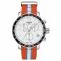 TISSOT T-Sport Quickster cronógrafo de homem de quartzo suíço 42mm mostrador branco bracelete de silicone branca T09547170371