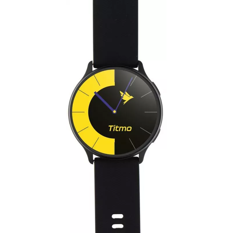 Smartwatch TITMO O-200 com 1,32 polegadas AMOLED, GPS, Bluetooth 5.0, medição de frequência cardíaca, IP68 - Preto