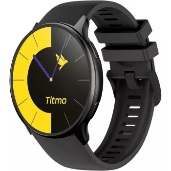 Smartwatch TITMO O-200 com 1,32 polegadas AMOLED, GPS, Bluetooth 5.0, medição de frequência cardíaca, IP68 - Preto