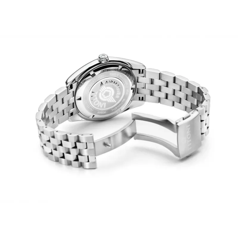 Relógio automático de homem TITONI Airmaster 83909S-063 38,5mm aço inoxidável mostrador prateado