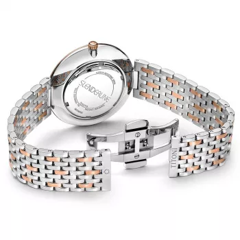 TITONI Airmaster Relógio de homem TQ52718SRG606 37mm quartzo suíço mostrador prateado bracelete de pele castanha