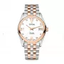 TITONI relógio automático homem 83909SRG-063 38,5mm PVD ouro rosa aço inoxidável mostrador prateado bracelete de pele castanha