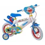 Toimsa Doraemon Bicicleta infantil de 12 polegadas - rodas de 12 polegadas, quadro em aço, azul/branco