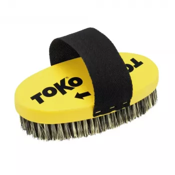 Escova de base Toko Oval de aço - escova de cera para esquis e snowboards