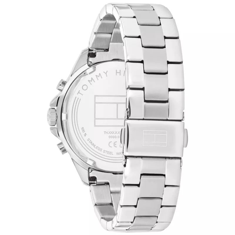 Relógio de quartzo analógico de homem Tommy Hilfiger Damon 40mm aço inoxidável mostrador azul