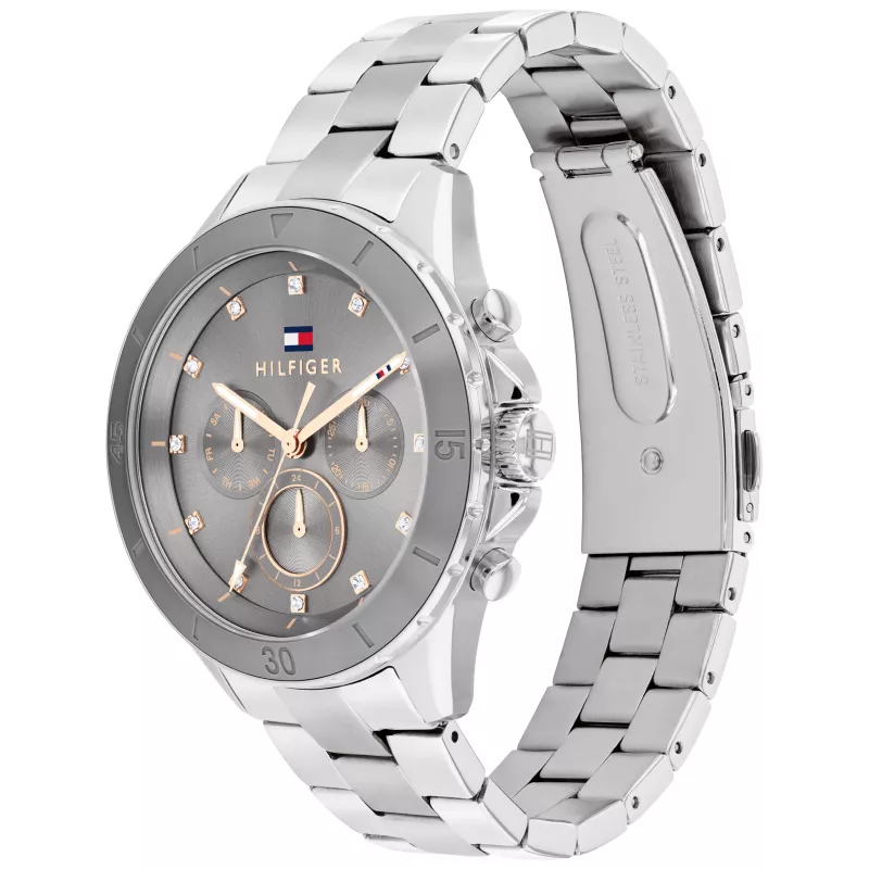 Relógio de quartzo analógico de homem Tommy Hilfiger Damon 40mm aço inoxidável mostrador azul